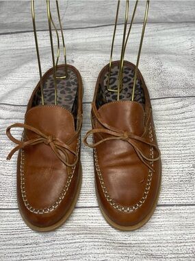 Free People Women’s 6.5 Seas the Day Brown Leather Mules